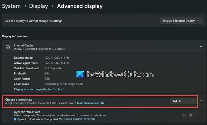 Display Refresh rate